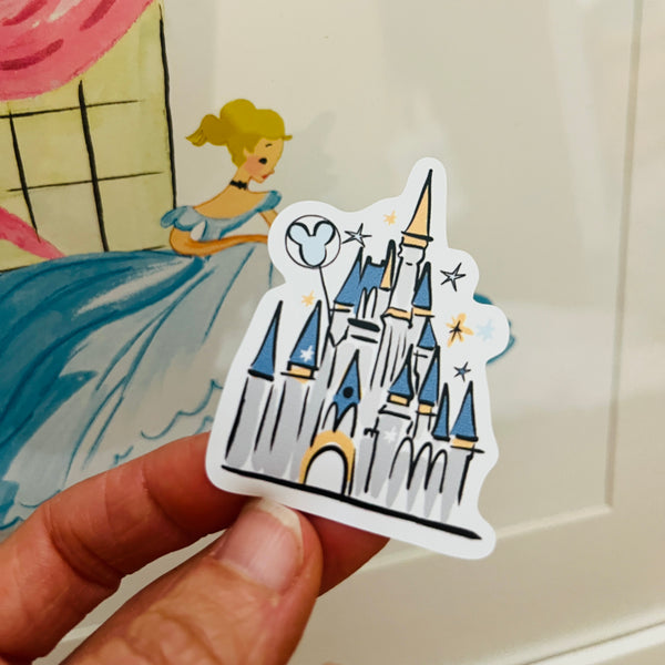 WDW Cinderella Castle Sticker White Disney Castle Vinyl Sticker for Laptops, Journals, Bottles