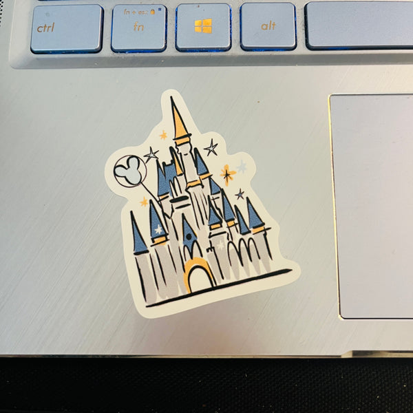 WDW Cinderella Castle Sticker White Disney Castle Vinyl Sticker for Laptops, Journals, Bottles