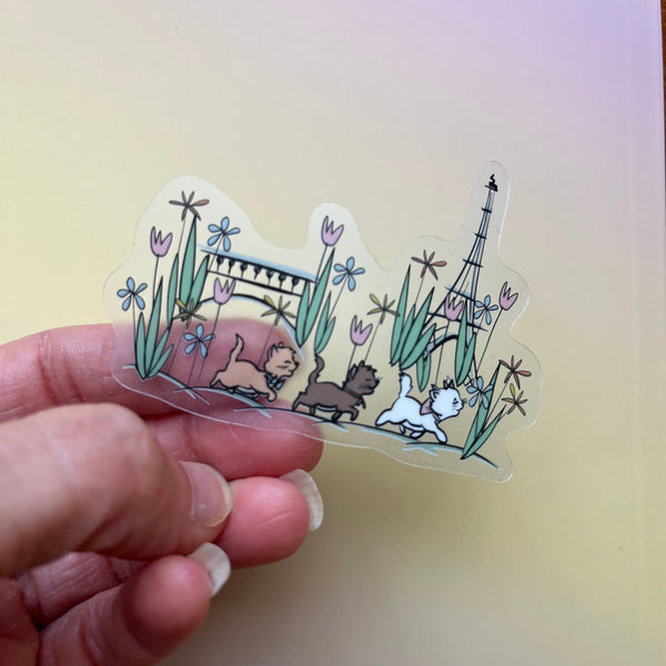 Disney Aristocats Sticker Cats in Paris Aristocats Transparent Sticker- 3 x 2