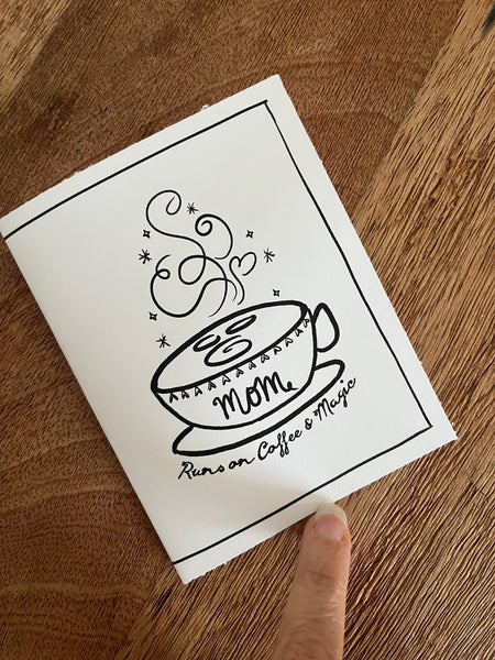 Disney Mom Coffee Card-Printable-Mom Runs on Coffee and Magic Card - To Color, PDF- DIGITAL DOWNLOAD