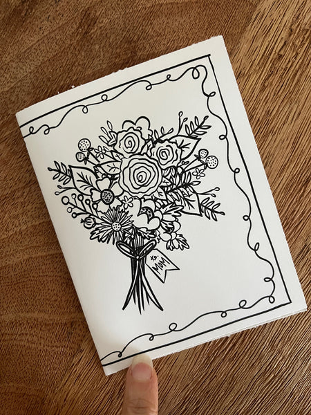 Disney Mom Flowers Card- Printable- to Color for Mother's Day and Birthdays - DIGITAL DOWNLOAD