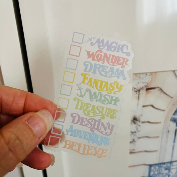 Disney Cruise Ships Sticker- DCL Checklist, Clear, 9 Ships - Disney Sticker with Adventure