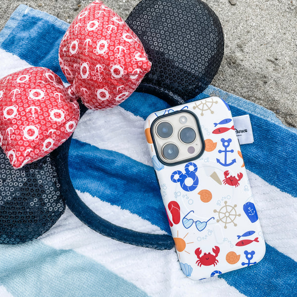 Disney Cruise Magsafe iPhone Case Set Sail Cute DCL Pattern MagSafe® tough case for iPhone®