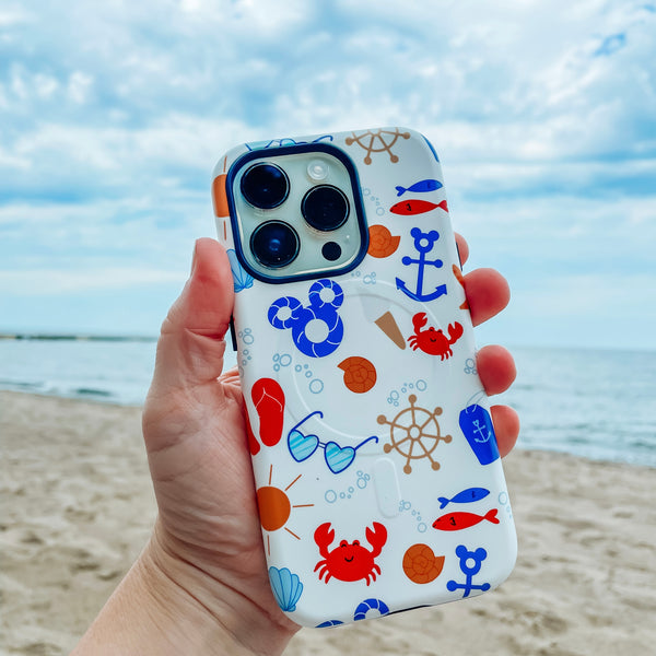 Disney Cruise Magsafe iPhone Case Set Sail Cute DCL Pattern MagSafe® tough case for iPhone®