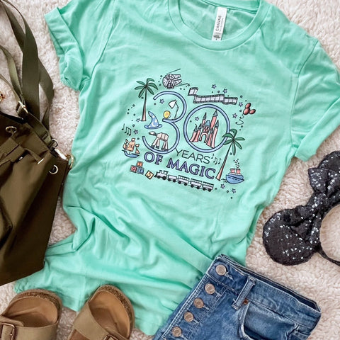 Disney 30th Birthday T-Shirt Disney Anniversary Shirt 30 Years of Magic Milestone Birthday Disney Parks Cruise T-Shirt