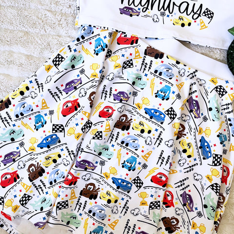 Cars Skirt Disney Skirt - READY TO SHIP-White- Small