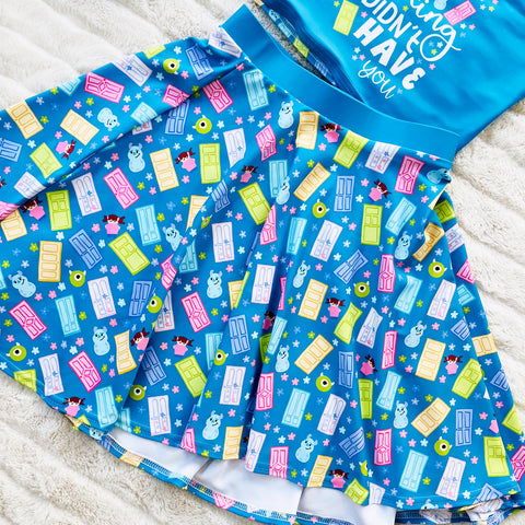 Monster's Inc. Skirt - READY TO SHIP-Turquoise- Small