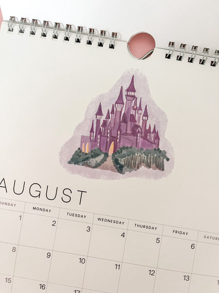 2027 Disney Wall Calendar Castles and Magical Places 12 month- Without Quotes