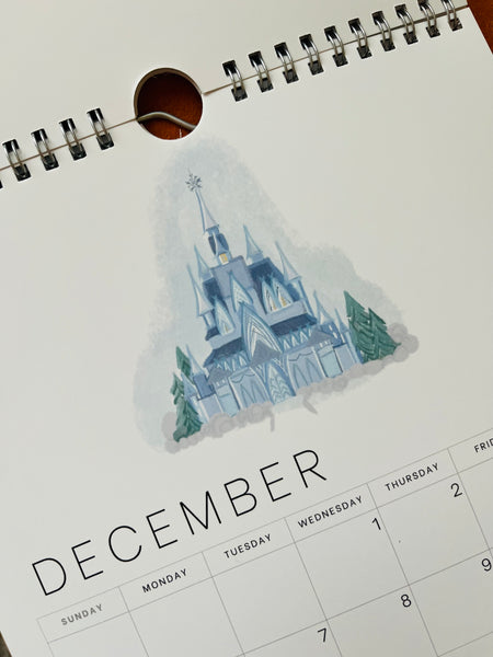 2027 Disney Wall Calendar Castles and Magical Places 12 month- Without Quotes