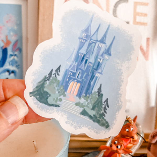 Cinderella Castle Sticker Hand Drawn and Illustrated Watercolor Disney Sticker