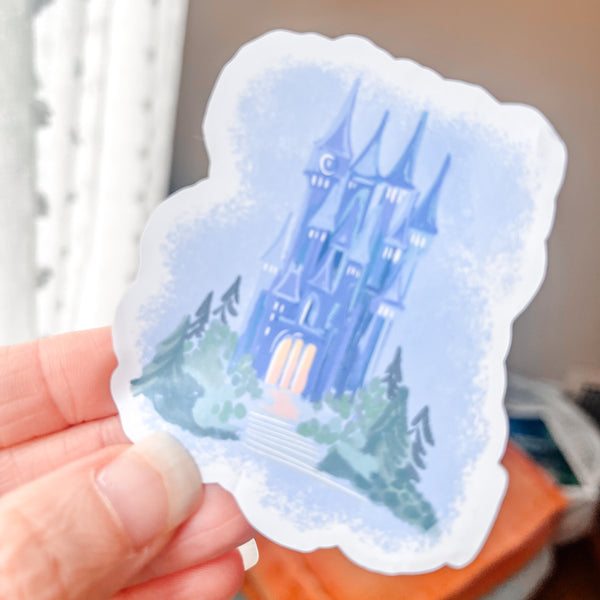 Cinderella Castle Sticker Hand Drawn and Illustrated Watercolor Disney Sticker