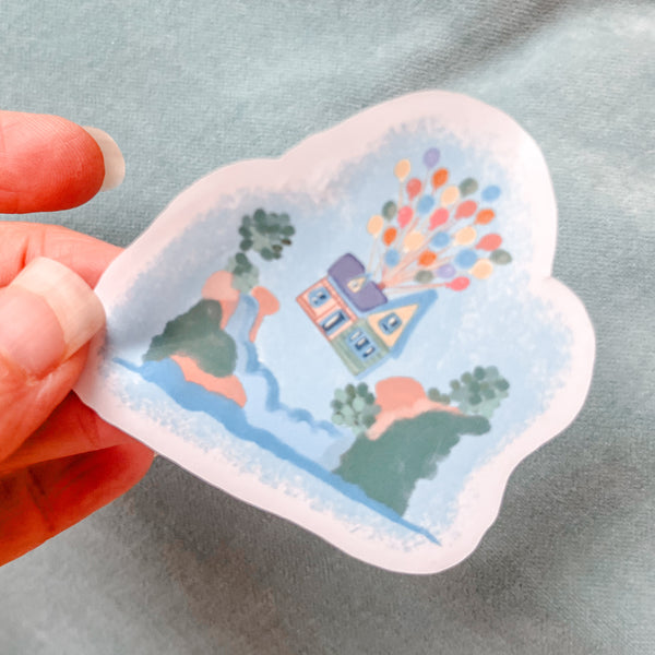 Up! Sticker Pixar Balloon House Hand Drawn and Illustrated Watercolor Disney Sticker