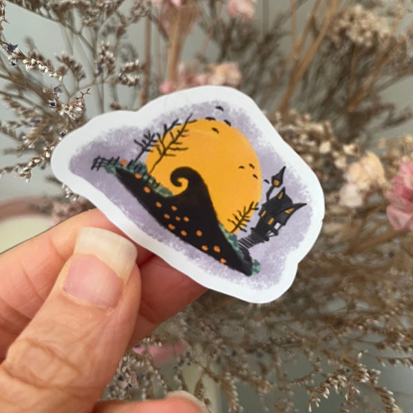 Nightmare Before Christmas Sticker Jack Skellington House Hand Drawn and Illustrated Watercolor Disney Sticker