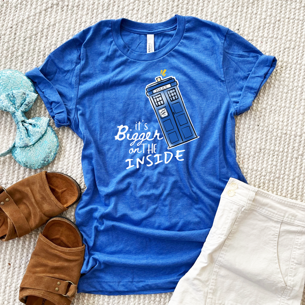 It's Bigger on the Inside T-Shirt Dr Who Police Box Shirt, Time Lord Shirt Whovian T-shirt