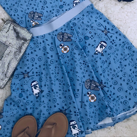 Star Wars Droid Skirt - READY TO SHIP-Blue- Medium