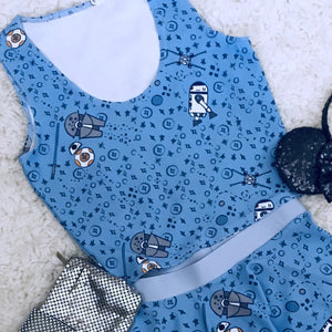 Star Wars Droid Crop Top - READY TO SHIP-Blue- Small