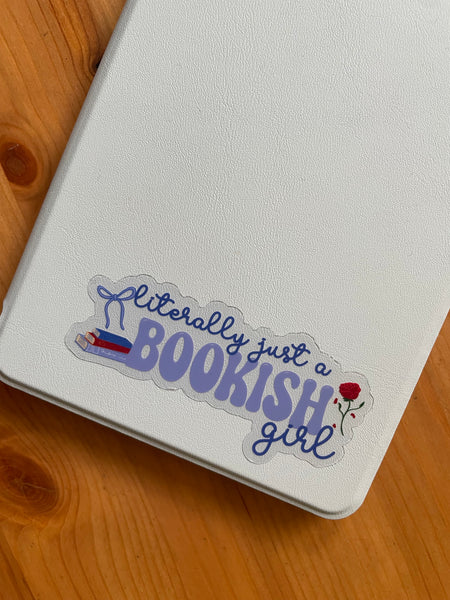 Disney Princess Literally Just a Bookish Girl Transparent Sticker for Water Bottles, Laptops, Journals, Kindle Book Sticker