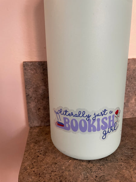 Disney Princess Literally Just a Bookish Girl Transparent Sticker for Water Bottles, Laptops, Journals, Kindle Book Sticker