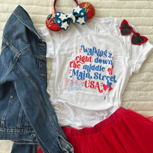 July 4th Disney Magic Kingdom Main Street USA mickey fireworks Independence Day Fourth of July Unisex t-shirt