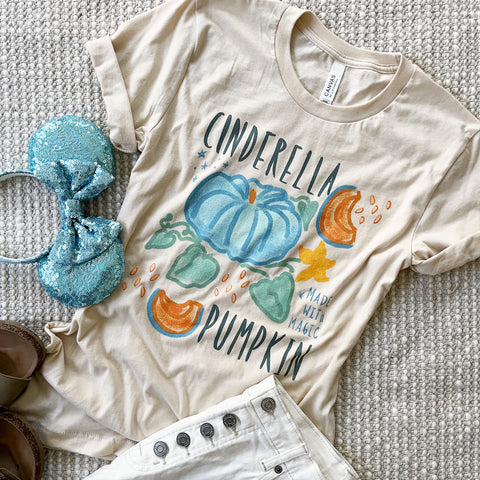 Cinderella Pumpkin T-shirt Disney Shirt Made with Magic Disney Pumpkin T-Shirt