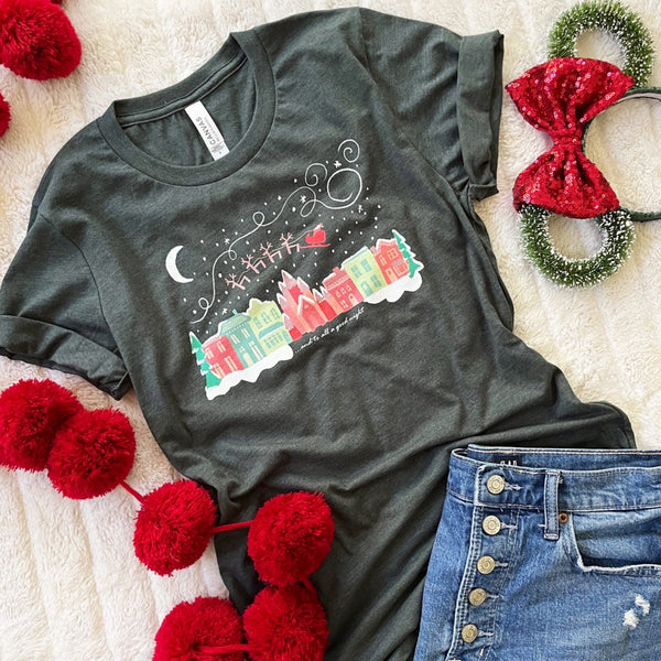 Disney Christmas Main Street T-Shirt Santa Claus And to All a Good Night Christmas T-Shirt