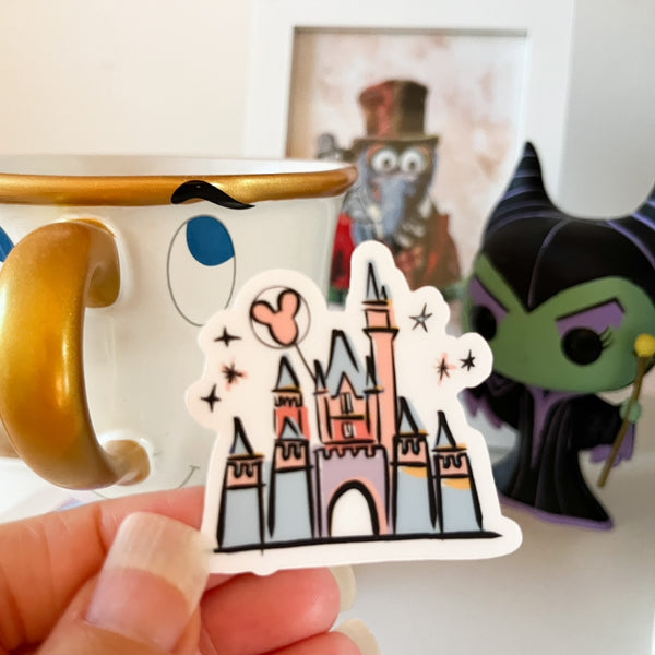 Disneyland Castle Sticker Transparent Sticker for Water Bottles, Laptops, Journals