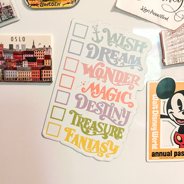 Disney Cruise Ships Magnet Pastels Checklist Disney Cruise Door Magnet Writeable 4"x 6" Disney Magnet