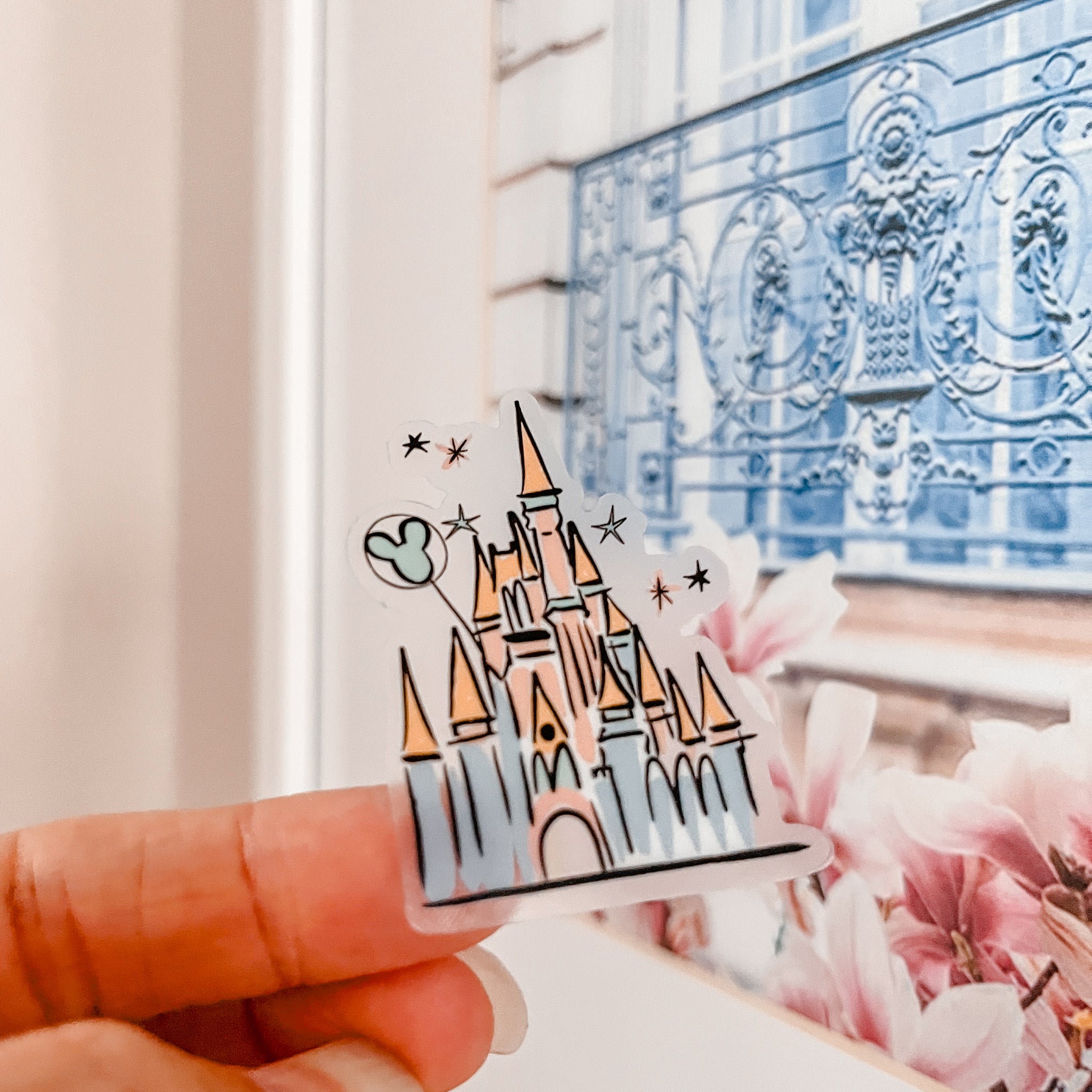 Disney World Castle Sticker Cinderella's Castle Transparent Sticker for Water Bottles, Laptops, Journals