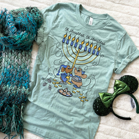 Disney Hanukkah T-Shirt with Jaq and Gus Cinderella Oh Hanukkah T-Shirt