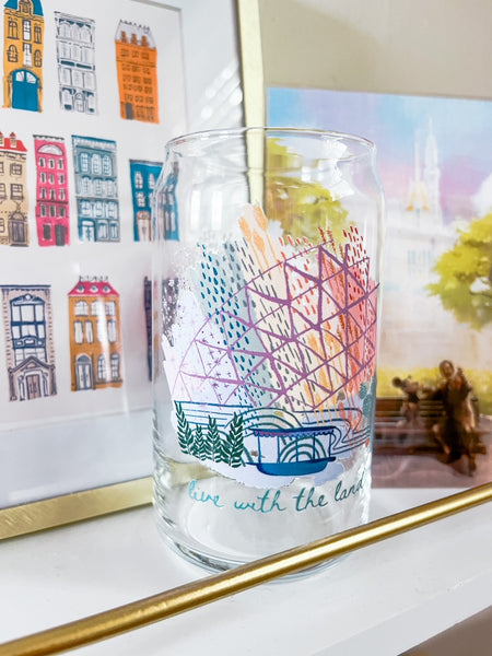 Disney Living with the Land Epcot Iced Coffee Can-shaped glass