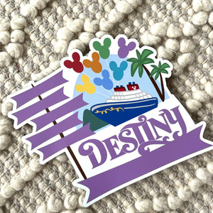 Disney DESTINY Cruise Magnet Family Cruise Magnet for Disney Cruise Door Writeable 5"x 6" Disney Magnet