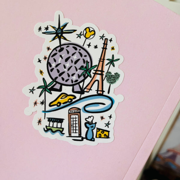 Epcot Park Sticker WDW Vinyl Sticker for Notebooks, Water Bottles and More