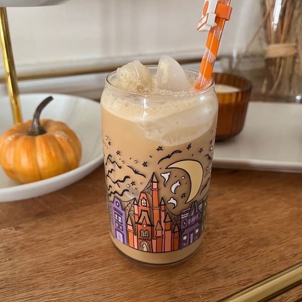 Main Street Halloween Disney Halloween Castle Iced Coffee Can-shaped glass