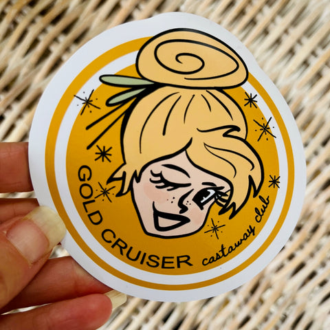 Castaway Club Magnet Disney Cruise GOLD - Tinkerbell Disney Cruise Passholder Gold Cruiser Magnet