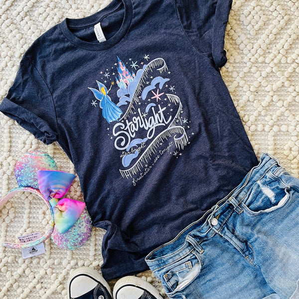 Disney Starlight Parade T-Shirt Blue Fairy Magic Kingdom Shirt Starlight Star Bright Dream Parade T-Shirt