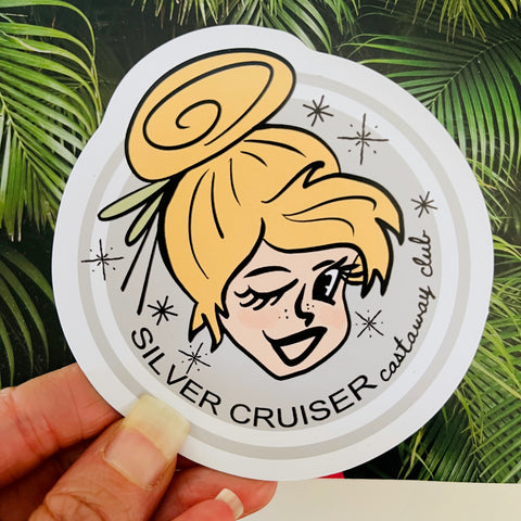 Castaway Club Magnet Disney Cruise SILVER - Tinkerbell Disney Cruise Passholder Silver Cruiser Magnet