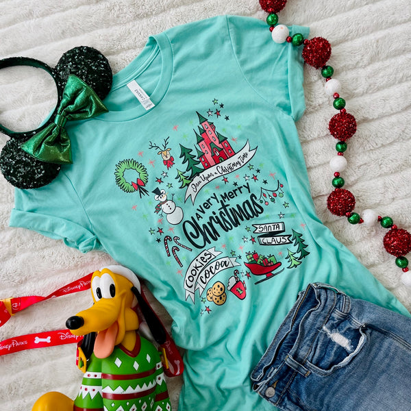 Disney Christmas Party T-Shirt Disney Shirt Very Merry Christmas Magic Kingdom Party Unisex T-Shirt