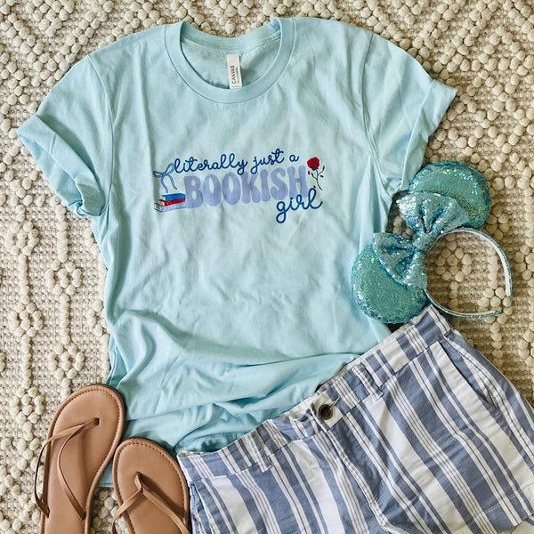 Disney Belle T-Shirt Literally Just a Bookish Girl Disney Princess Library Girl Shirt