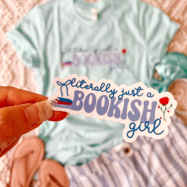 Disney Princess Literally Just a Bookish Girl Transparent Sticker for Water Bottles, Laptops, Journals, Kindle Book Sticker
