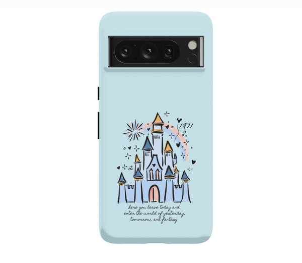 Classic Disney World Castle Google Pixel Tough Case 1971 Walt Disney Quote Tough Case