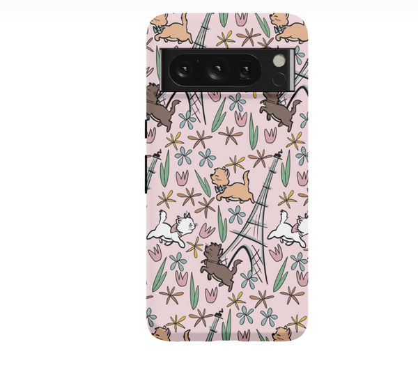 Disney Google Pixel Aristocats Pink Phone Case Paris in the Springtime Disney Case for Pixels