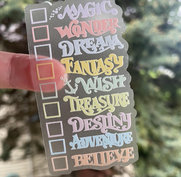 Disney Cruise Ships Sticker- DCL Checklist, Clear, 9 Ships - Disney Sticker with Adventure