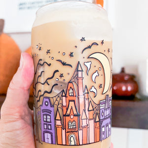 Main Street Halloween Disney Halloween Castle Iced Coffee Can-shaped glass