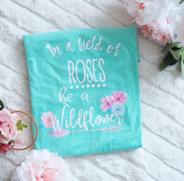 Wildflower and Roses T-Shirt Flower and Garden Festival Unisex Flower T-shirt