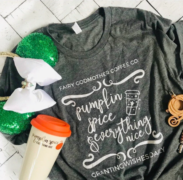 Cinderella Disney Coffee T-Shirt Pumpkin Spice and Everything Nice Fall Tee
