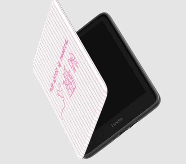 Girly Kindle Case Pink Stripes My Week is Booked Disney Coquette Kindle Case - Multiple Sizes