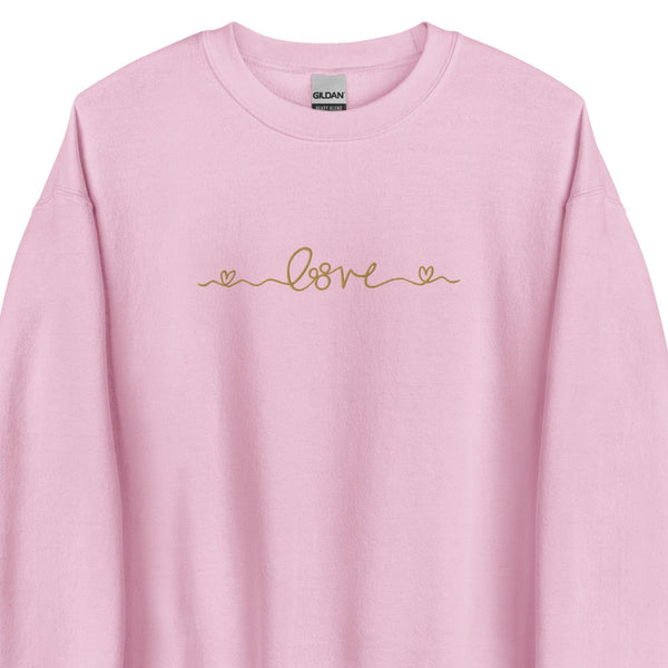 With Love, Mickey Disney EMBROIDERED Sweatshirt - Gold Thread