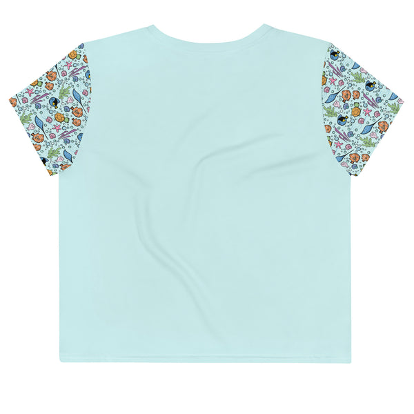 Finding Nemo Crop Top Disney Shirt Just Keep Swimming Ocean All-Over Print Crop Tee