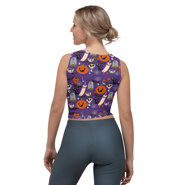 Disney Creepy Cute Halloween Crop Top - READY TO SHIP-Purple- Small