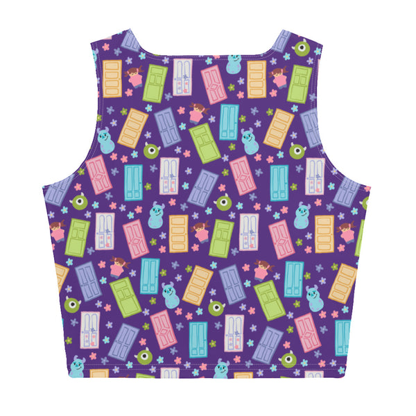 Monster's Inc. Crop Top Disney Monsters Inc All Over Crop Top- Purple